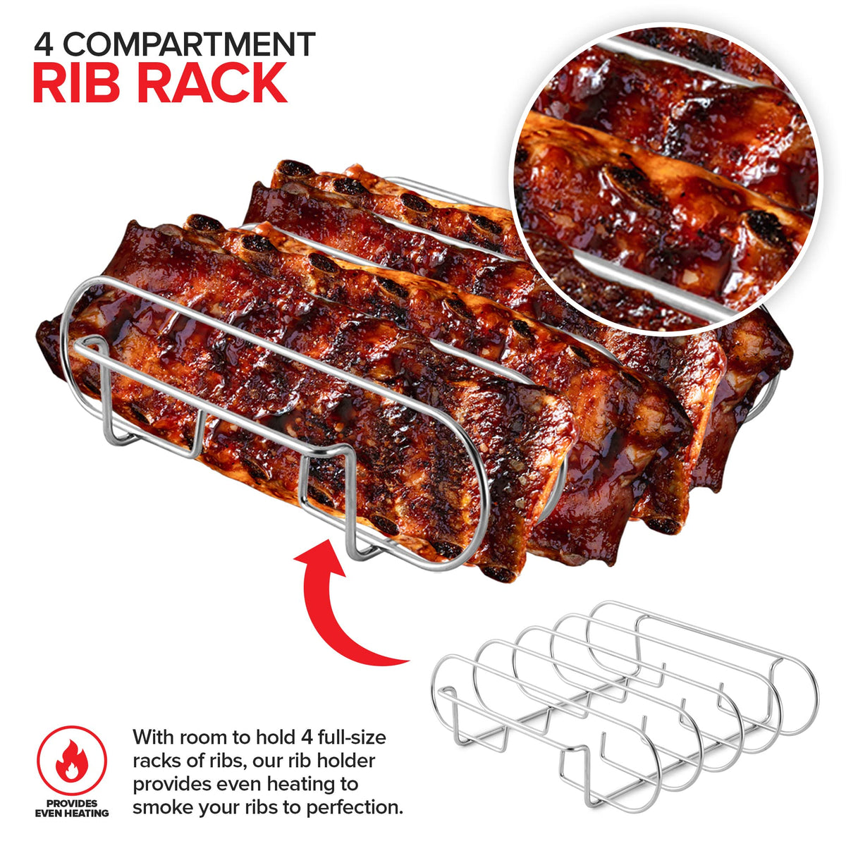 Grill Racks by Modern Innovations – Stainless Steel, silver, Pack of 3