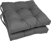 Blazing Needles 16-inch Square Indoor Chair Cushions (Set of 2, 4, or 6) - 16" x 16" Steel Grey Set of 6