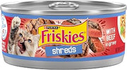 Purina Friskies Wet Cat Food, Shreds with Beef, (24) 5.5 oz Cans