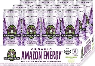 Sambazon Amazon Energy Drink, Low Calorie Acai Berry and Pomegranate, 12 Fl Oz (Pack of 12)