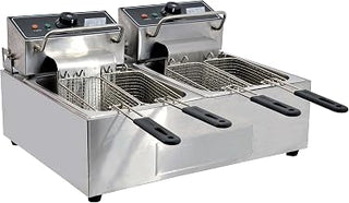 Omcan 34868 Commercial Counter Top Double Electric110 V Fryer CE-CN-0012