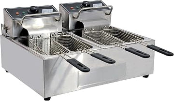 Omcan 34868 Commercial Counter Top Double Electric110 V Fryer CE-CN-0012