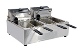 34868 Commercial Counter Top Double Electric110 V Fryer by Omcan – Stainless Steel, silver, Model CE-CN-0012