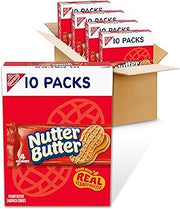 Nutter Butter Peanut Butter Sandwich Cookies, 40 Snack Packs (4 Cookies Per Pack, 4 Boxes) | 4 Cookies Per Pack, Made with Real Peanut Butter, Certified Kosher, Individually Wrapped
