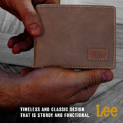 Men’s Bifold Wallet Slim Casual Everyday Minimalist Cash and Card Holder (Brown) by Lee – one size, Synthetic, Brown, Model AQ-LEWA85002-BRN
