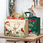 STYPOP Christmas Gift Bags, Extra Large 17 Inch Totes, Set of 12 in Red Green Brown White