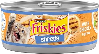 Purina Friskies Wet Cat Food, Shreds With Chicken, (24) 5.5 oz Cans