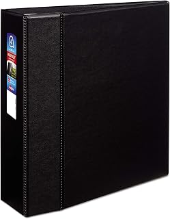 Rediform Heavy-Duty Binder with One Touch EZD Rings, 11 x 8 1/2, 4" Capacity, Black