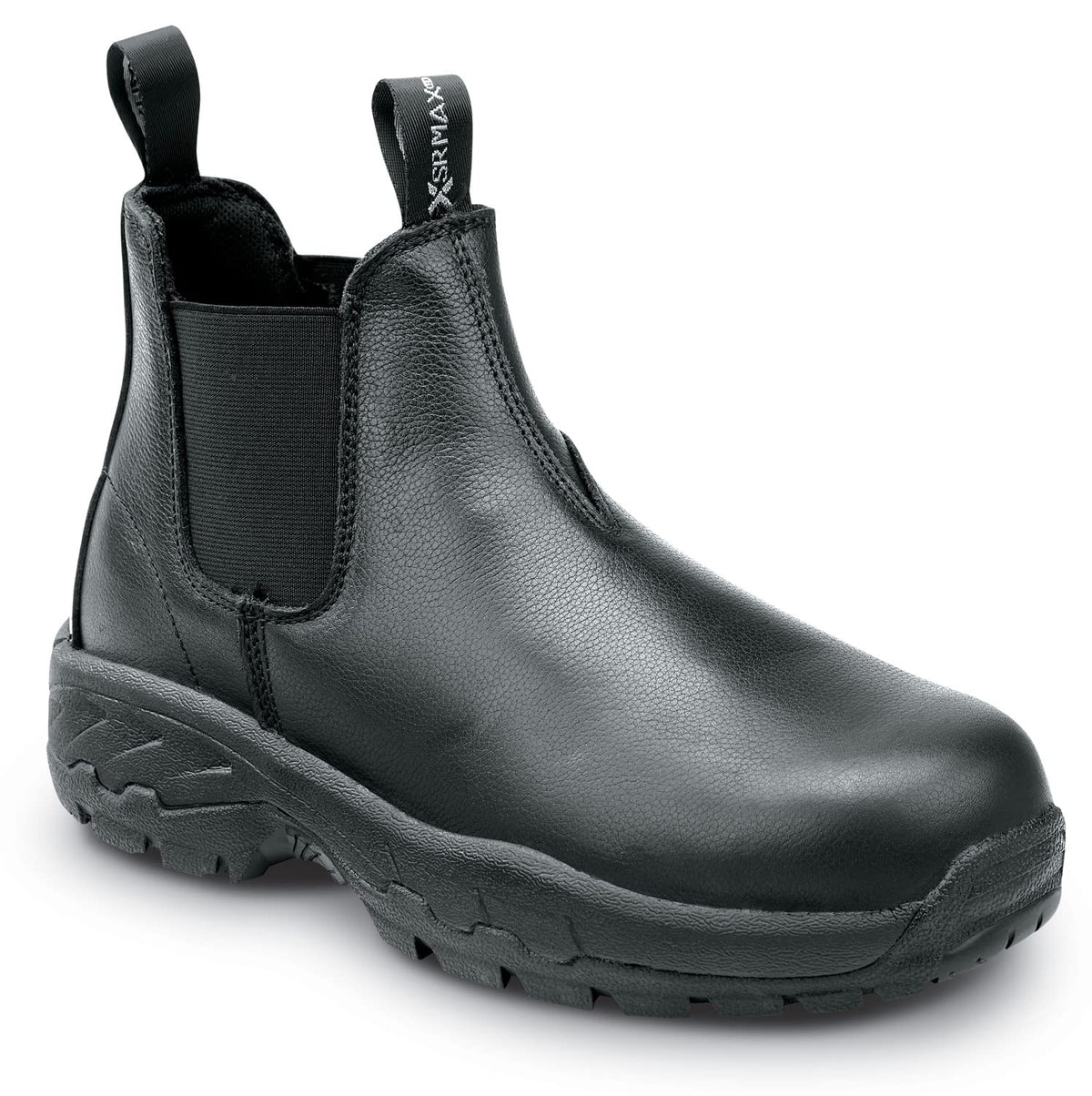 Mens Black Tulsa MaxTRAX Composite Toe SRO Chelsea Boot 15.0 EW by SR Max – 15 X-Wide, Black, Model Romeo
