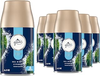 Glade Automatic Spray Refill, Sea Mist & Cypress, Scented Air Freshener for Home and Bathroom, 6.2 Oz, 6 Count