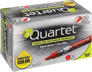 Quartet EnduraGlide® Dry-Erase Markers, Chisel, Red, Pack Of 12