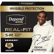 Real Fit Incontinence Underwear for Men by Depend – Small/Medium, Polypropylene, Black, Pack of 2, Model 10036000465836