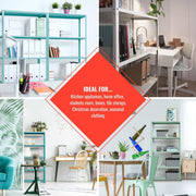 AR Deco Bookshelf Collection, Height 68 in, Width 35.4 in, Depth 12 in, Model# Easy White by AR Shelving – 68" H x 35.4" L x 12" W, Alloy Steel, White, Pack of 6, Model RIVET 39/20