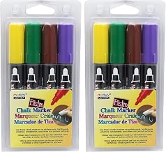 Marvy Uchida Broad Point Chalk Marker Broad Tip Set 4D, 4 Per Pack, 2 Packs