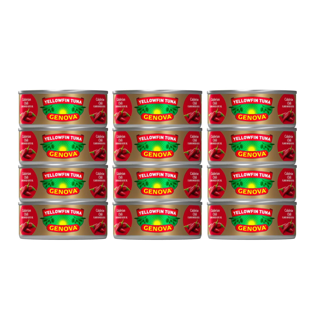 Genova Yellowfin Tuna in Calabrian Chili / 5 Ounce (Pack of 12) / 12 Tuna Fish