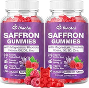 Max Strength Saffron Gummies 88.5mg with Magnesium, St. John's Wort & Rhodiola for Mood Support, Focus - Sugar-Free, 120 Count
