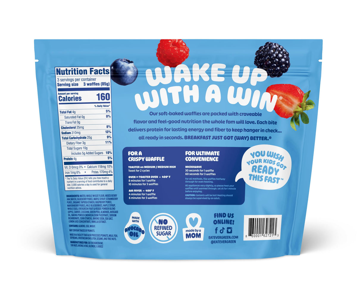 Mixed Berry Cobbler Waffles by Evergreen – 9 Ounce (Pack of 5), Model 0860001627213