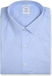 Brooks Brothers Mens Regent Regular Fit Supima Cotton Mixed Plaid Pocket Dress Shirt,