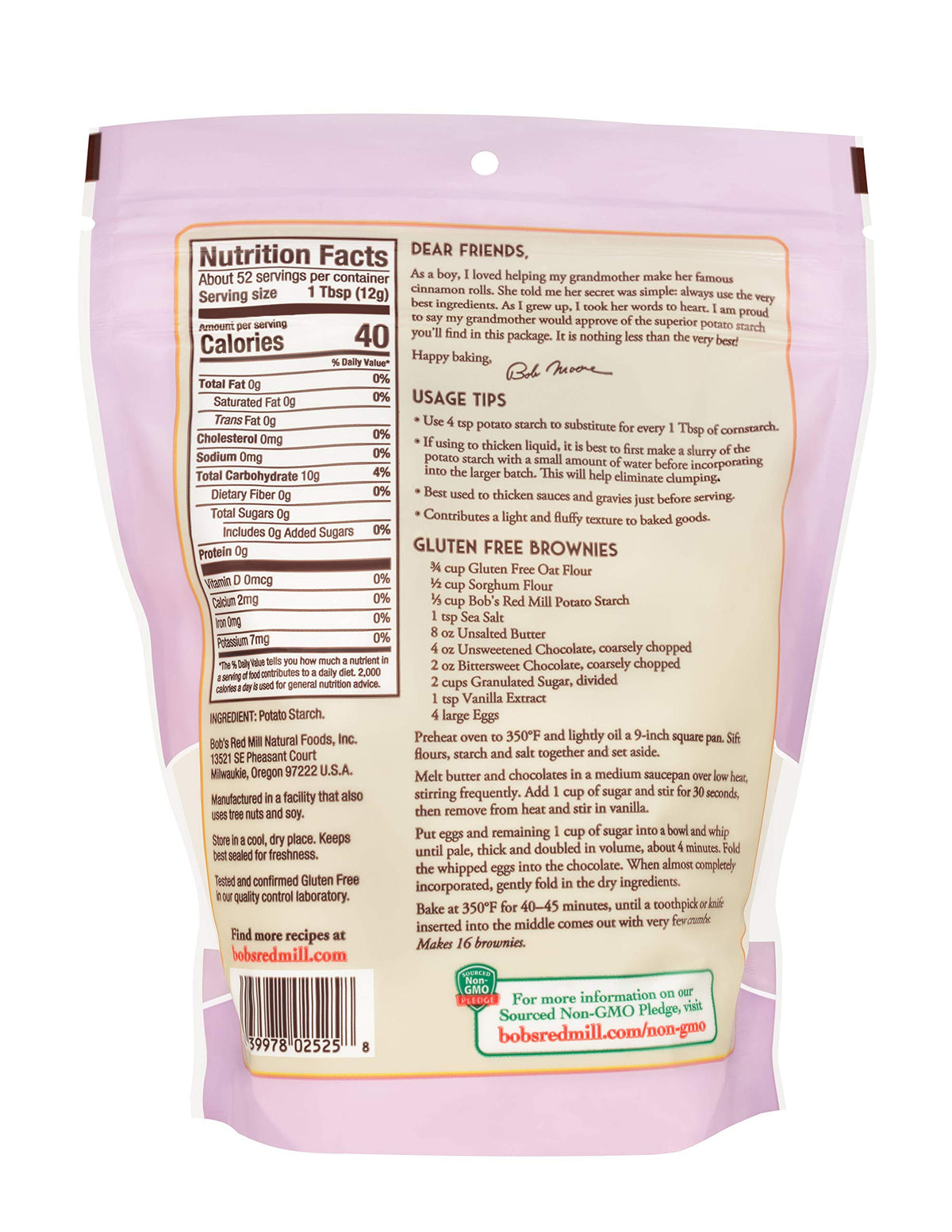 Bob's Red Mill 22 Ounce (Pack of 3) / Resealable / No Color Corn Starch