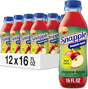 Snapple Apple Juice Drink, 16 Fl Oz Recycled Plastic Bottle, All Natural, No Artificial Flavors Or Sweeteners, Gluten-free, Contains 10% Real Juice 12 Pack
