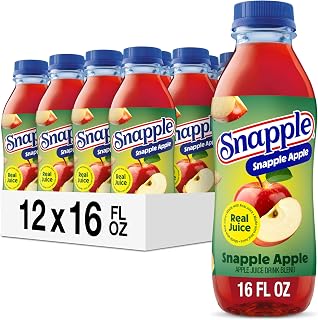 Snapple Apple Juice Drink, 16 Fl Oz Recycled Plastic Bottle, All Natural, No Artificial Flavors Or Sweeteners, Gluten-free, Contains 10% Real Juice 12 Pack