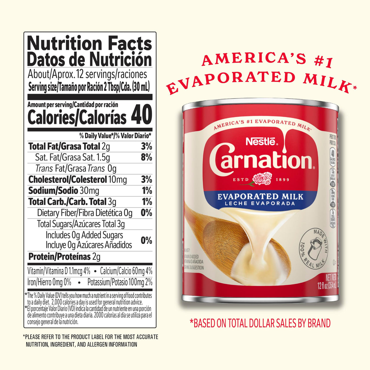 Nestlé Evaporated Milk by Carnation – 12 Fl Oz (Pack of 1), Model 50000010110
