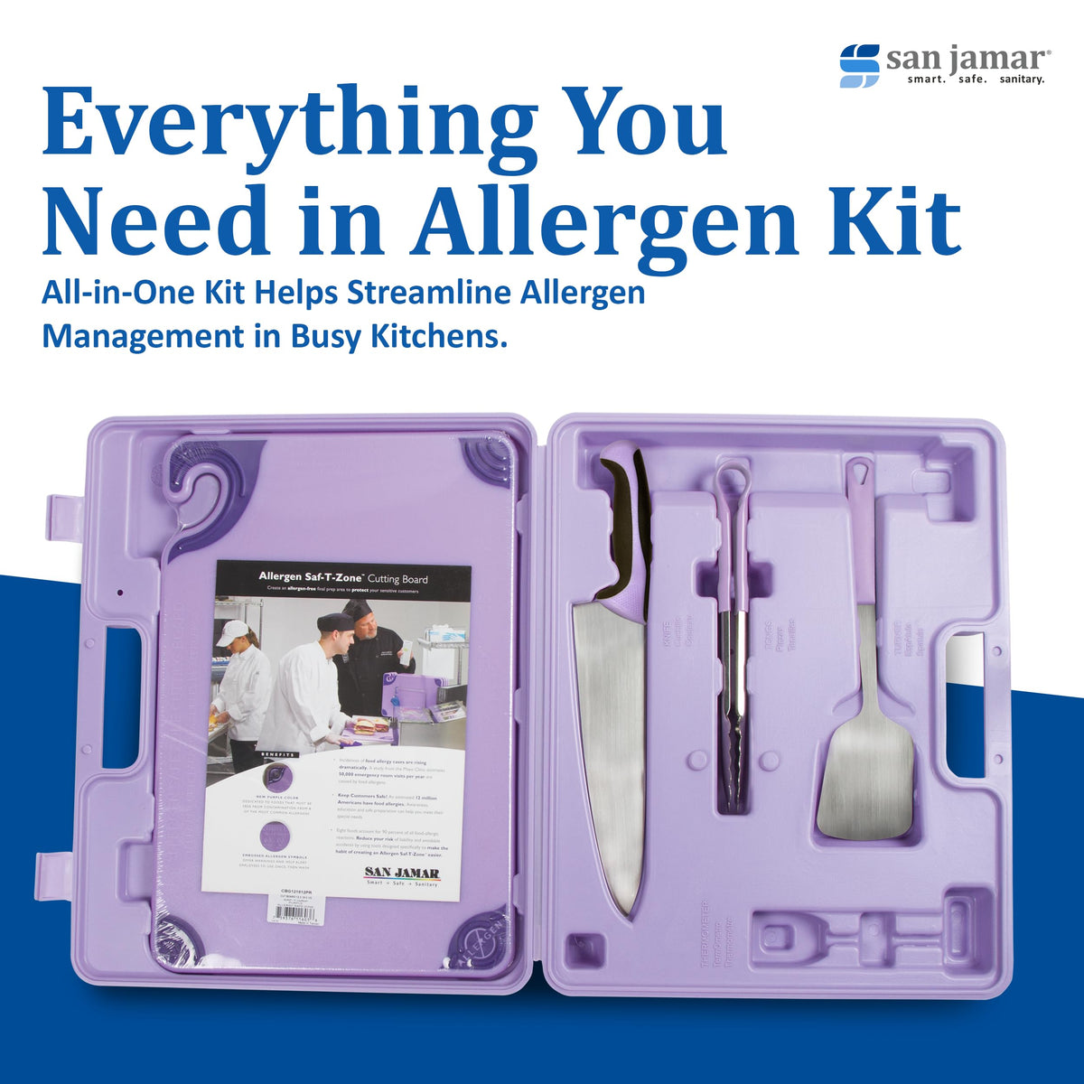 Carlisle FoodService Products Saf-T-Zone Allergen Cooking Kit by San Jamar – One Size, Plastic, Purple, Model ASZ121812SYS