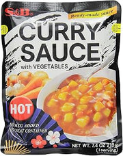 S&B Curry Sauce with Vegetables Hot, 7.4 Ounce (Pack of 10)