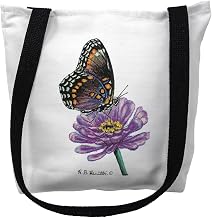 Betsy Drake TY049M 16 x 16 in. Red Spotted Purple Butterfly Tote Bag - Medium