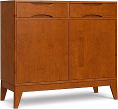 SIMPLIHOME Harper 48" Solid Wood Cabinet in Walnut Brown