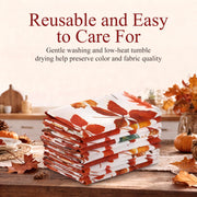 Kochorie Cloth Napkins, 18 x 18 Inch Set of 12, Autumn Maple Leaf Print
