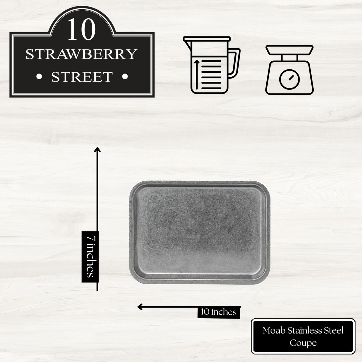 10 Strawberry Street 9 x 12" / Stainless Steel / 1 Dinner Plates