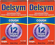 Delsym Cough Suppressant Liquid, 3 Ounce (Grape, Adult), 3 Fl Oz (Pack of 2)