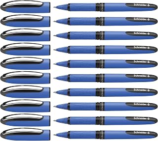 Schneider One Hybrid C Rollerball Pen, 0.5 mm Hybrid Conical Tip, Light Blue Barrel, Black Ink, Box of 10 Pens (183201)