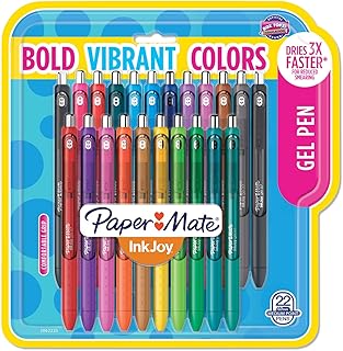 Paper Mate InkJoy Gel Pens, Medium Point, 0.7 mm, Assorted Ink Colors, Pack Of 22 Pens