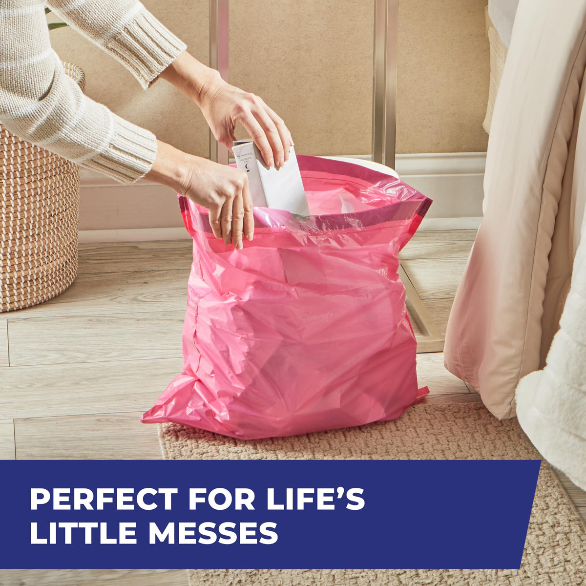 Small Trash Bags by Hefty – 20 Count (Pack of 2), 4.0 gallons, PE, Pink, Pack of 2