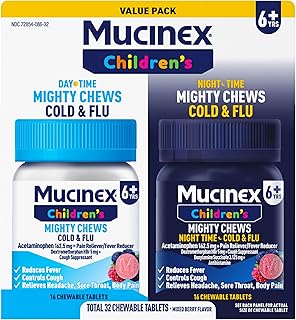 Mucinex Children's Mighty Chews Cold/Flu Day/Night Value Pack, 32 Chewables