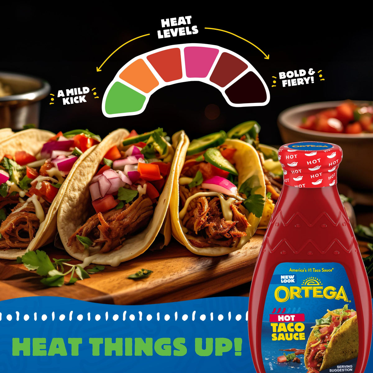 Original Taco Sauce by Ortega – 16 Ounce (Pack of 1), Hot, Model 7701895