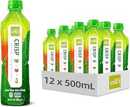 ALO Aloe Vera Drink, CRISP (Fuji Apple + Pear), 16.9 FL Oz, 12pk