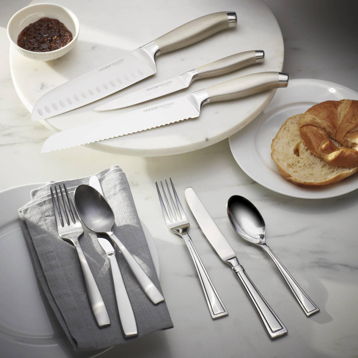 Everdine Everyday Flatware Serving Spoon by Oneida – Set of 3, Stainless Steel, ['Silver'], Pack of 3, Model H157003A