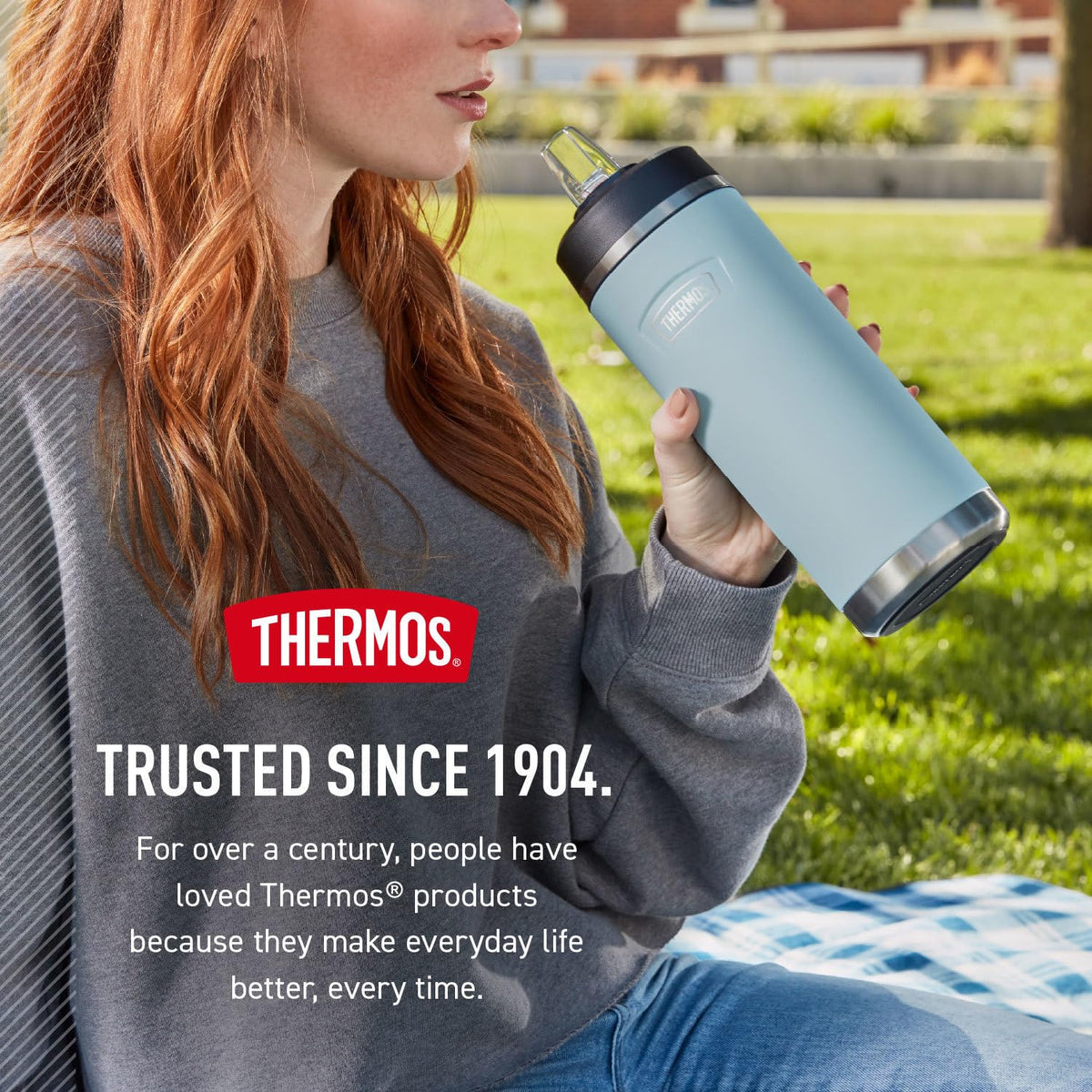 ICON SERIES by THERMOS – 24 Ounces, 24.0 fluid_ounces, Stainless Steel, Sandstone, Model IS2212SN4