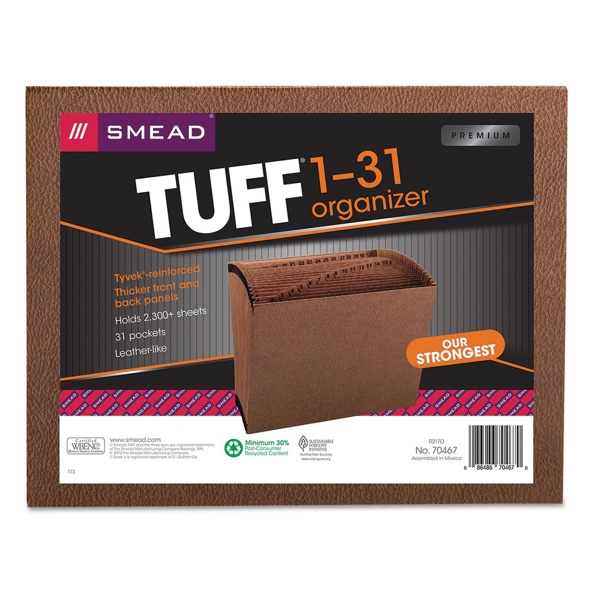 TUFF Expanding File by SMEAD – Letter, Redrope, Leather-like, Model 70467