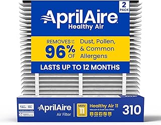 310 Replacement Filter for AprilAire Whole House Air Purifiers - MERV 11, Clean Air & Dust, 20x20x4 Air Filter (Pack of 2)