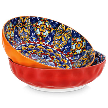 Vancasso Serving Bowls, 78 Oz Large Set of 2, Red