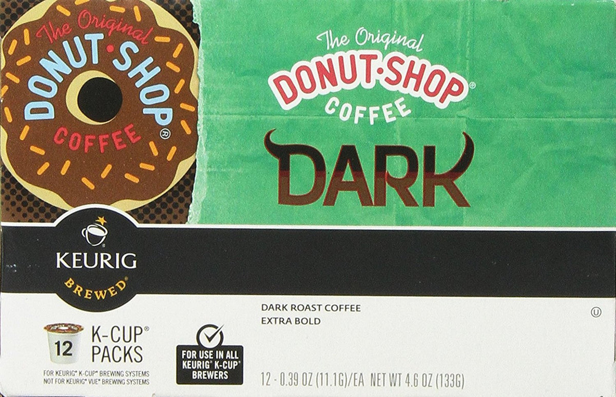 Dark Keurig Single-Serve K-Cup Pods by The Original Donut Shop – 12 Count (Pack of 6), Model COMINHKPR71036