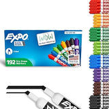 EXPO Dry Erase Markers, Low Odor Ink, Assorted Colors, Chisel Tip, 192 Count - Whiteboard, Calendar, Organization, Essential Supplies for Office, School, Classroom, Teachers