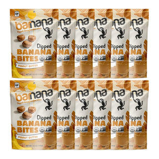 Organic Chewy Dipped Banana Bites by Barnana – 3.5 Ounce (Pack of 12), Peanut Butter, Pack of 12