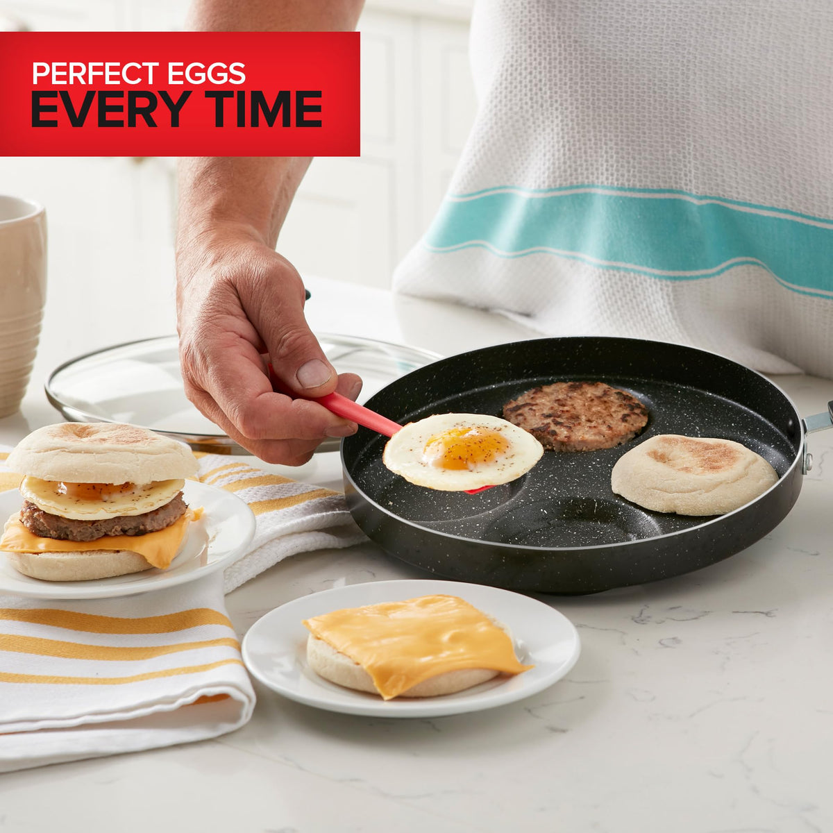 4-Cup Nonstick Egg Frying Pan with Lid by Modern Innovations – 4-Cup, 4.0 cups, Aluminium Alloy