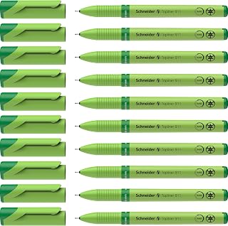 Schneider 9114 Topliner 911 Fineliner Pen Pack of 10 Green