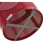 Outdoor Perforated Steel Trash Can with Flat Lid by Global Industrial – Steel, Red, Model 261925RD